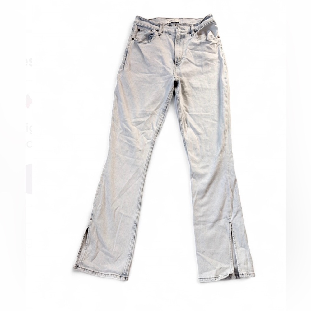 Abercrombie Curve Love Ultra‎ High Rise Slim Straight Jeans 27/4 Light Wash
